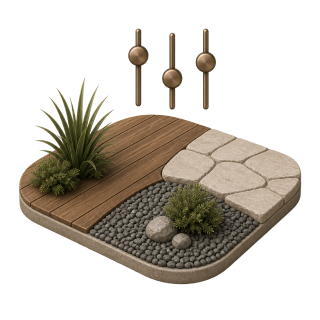 Outdoor design materials and planting controls
