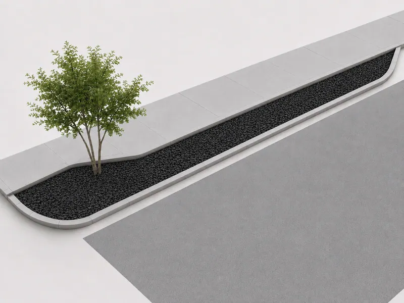 Black lava boulevard strip